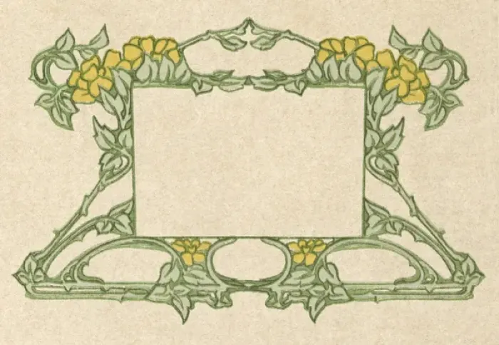 Framed Print : Art nouveau leaf and flower design Framed Print : Art nouveau leaf and flower design