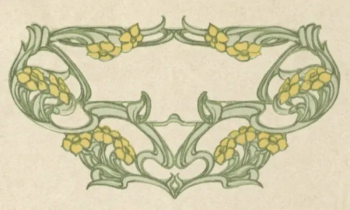 Framed Print : Art nouveau leaf and flower design Framed Print : Art nouveau leaf and flower design