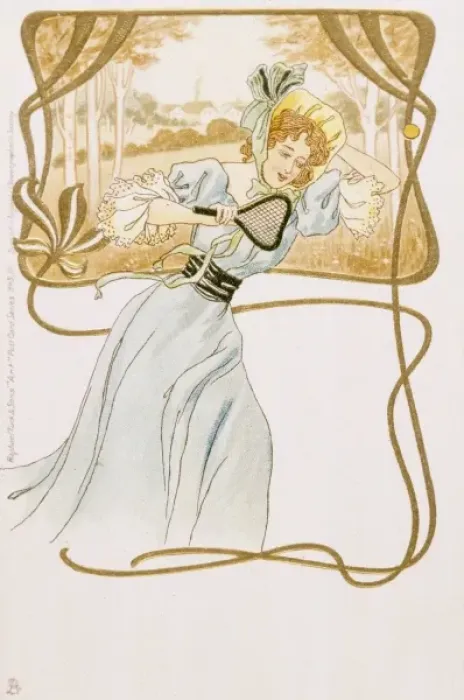 Framed Print : Art Nouveau Tennis Framed Print : Art Nouveau Tennis