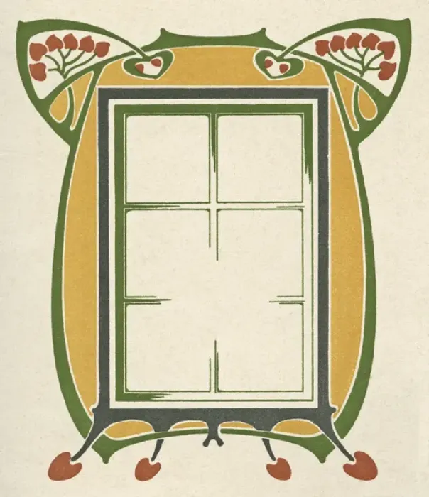 Framed Print : Art nouveau window design Framed Print : Art nouveau window design