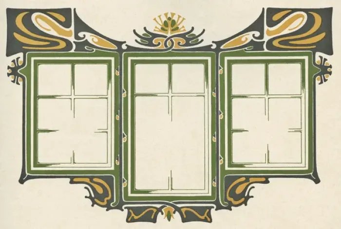 Framed Print : Art nouveau window design Framed Print : Art nouveau window design