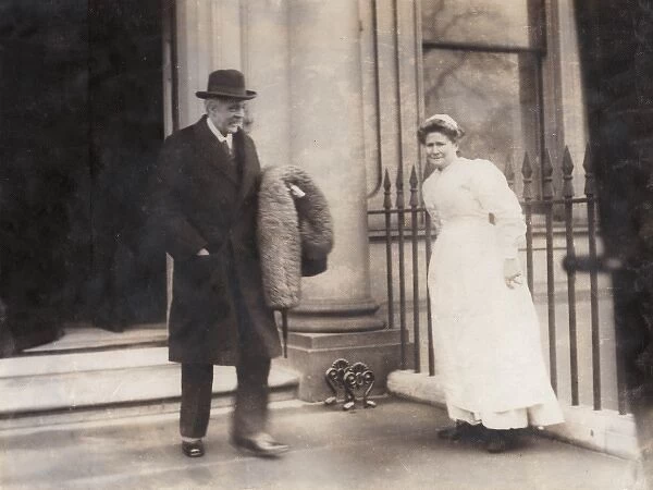 Arthur Balfour leaving his London house