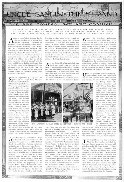 Framed Print : Article on opening of the Eagle Hut in Aldwych, 1917 Framed Print : Article on opening of the Eagle Hut in Aldwych, 1917