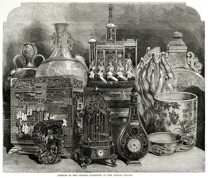 Framed Print : Articles in the Chinese Exhibition at Crystal Palace, 1865 Framed Print : Articles in the Chinese Exhibition at Crystal Palace, 1865