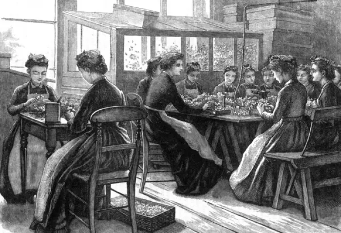 Framed Print : Artificial Flower Making Framed Print : Artificial Flower Making