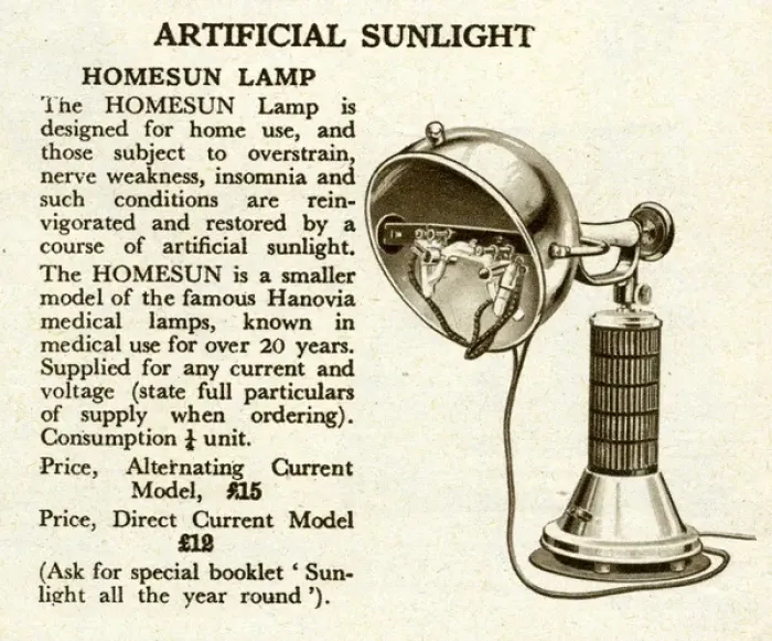 Framed Print : Artificial sunlight lamps 1929 Framed Print : Artificial sunlight lamps 1929