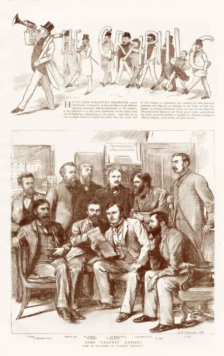 Framed Print : Some of the artist in the early Graphic newspaper that produce the thousands of sketches Framed Print : Some of the artist in the early Graphic newspaper that produce the thousands of sketches