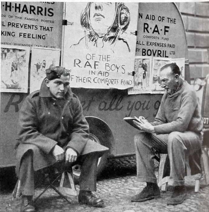 Framed Print : Artist H. H. Harris at work Framed Print : Artist H. H. Harris at work