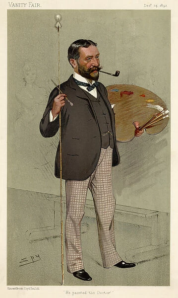 Artist Luke Fildes with Paint Brush