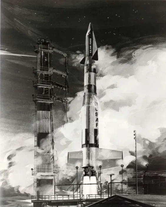 Framed Print : An artists impression of Dyna Soar during launch Framed Print : An artists impression of Dyna Soar during launch