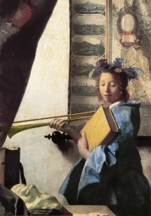 Framed Print : The Artists Studio / The Art of Painting (Detail of the mode Framed Print : The Artists Studio / The Art of Painting (Detail of the mode