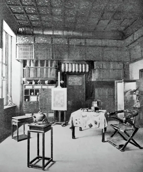 Framed Print : An artist's studio, Japan, early 1900s Framed Print : An artist's studio, Japan, early 1900s
