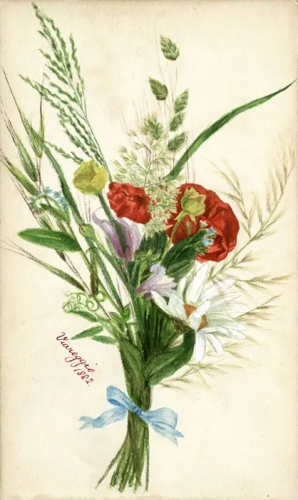 Framed Print : Artwork by Florence Auerbach, bunch of flowers Framed Print : Artwork by Florence Auerbach, bunch of flowers
