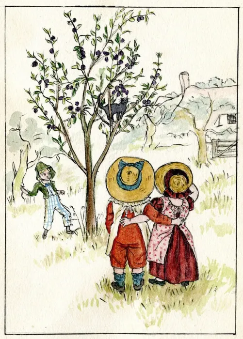 Framed Print : Artwork by Florence Auerbach, children in a garden Framed Print : Artwork by Florence Auerbach, children in a garden