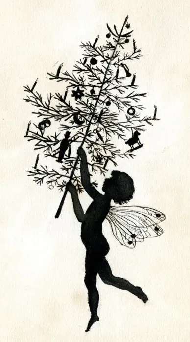 Framed Print : Artwork by Florence Auerbach, fairy with tree Framed Print : Artwork by Florence Auerbach, fairy with tree