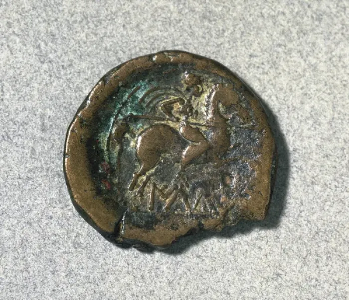 Framed Print : As. Reverse. Ibero-roman. Bronze. Rider. Mint of Ilduro (Ma Framed Print : As. Reverse. Ibero-roman. Bronze. Rider. Mint of Ilduro (Ma