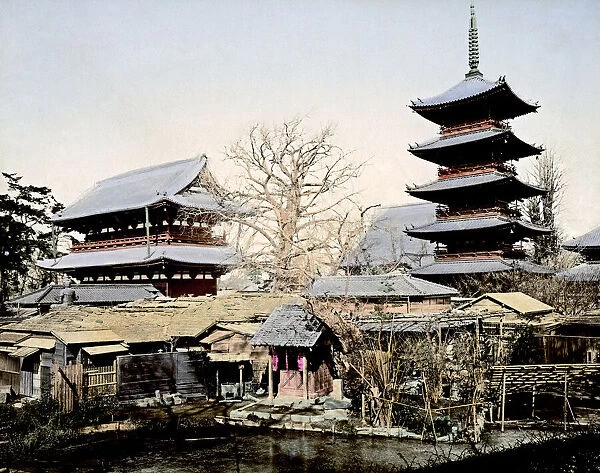 Asakusa, Tokyo Japan circa 1880s. Date: circa 1880s
