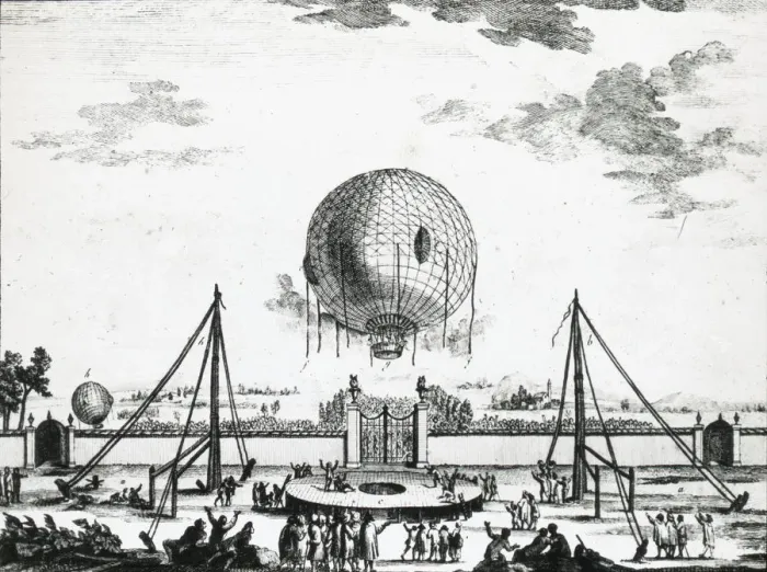 Framed Print : Ascent by Count Adreani in a Montgolfiere balloon - 1784 Framed Print : Ascent by Count Adreani in a Montgolfiere balloon - 1784