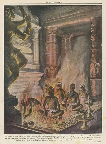 Ascetics monks burn to death in temple