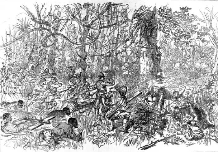 Framed Print : The Ashanti War (1873-74) - Advancing on Kumasi Framed Print : The Ashanti War (1873-74) - Advancing on Kumasi