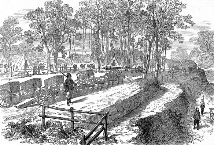 Framed Print : The Ashanti War (1873-74) - Artillery park in Prahsu Framed Print : The Ashanti War (1873-74) - Artillery park in Prahsu