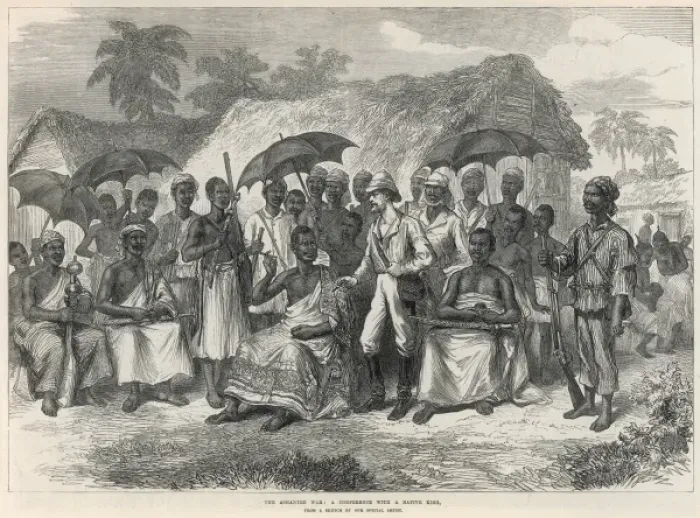 Framed Print : The Ashanti War (1873-74) - Conference with native king Framed Print : The Ashanti War (1873-74) - Conference with native king