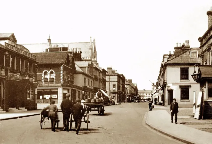 Framed Print : Ashford Bank Street early 1900s Framed Print : Ashford Bank Street early 1900s