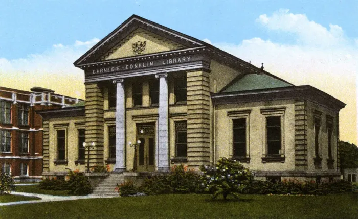 Framed Print : Ashtabula, Ohio, USA - Carnegie Conklin Library Framed Print : Ashtabula, Ohio, USA - Carnegie Conklin Library