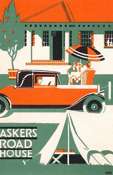 Askers Road House. Cover of a brochure for Askers Road House, between Bridport
