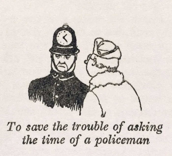 Framed Print : Asking policeman time / W H Robinson Framed Print : Asking policeman time / W H Robinson
