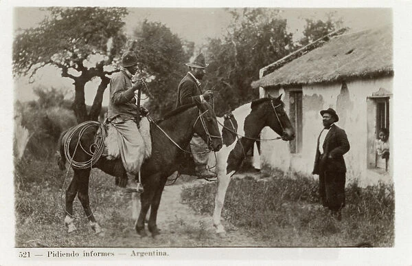 Asking two Vaquero riders for the news, Argentina