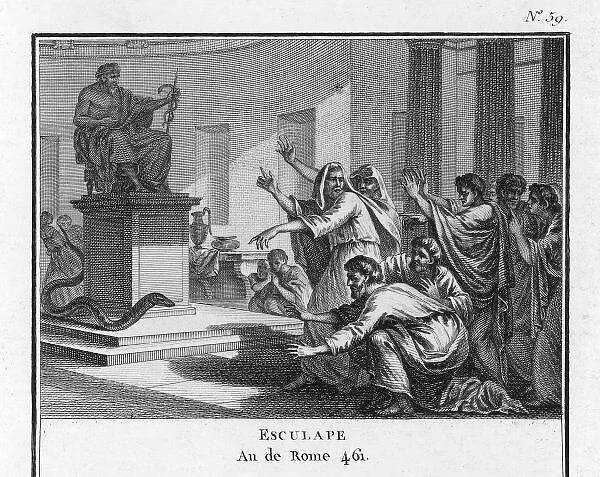 Asklepios (Mirys). When plague-afflicted Romans come to his sanctuary seeking help