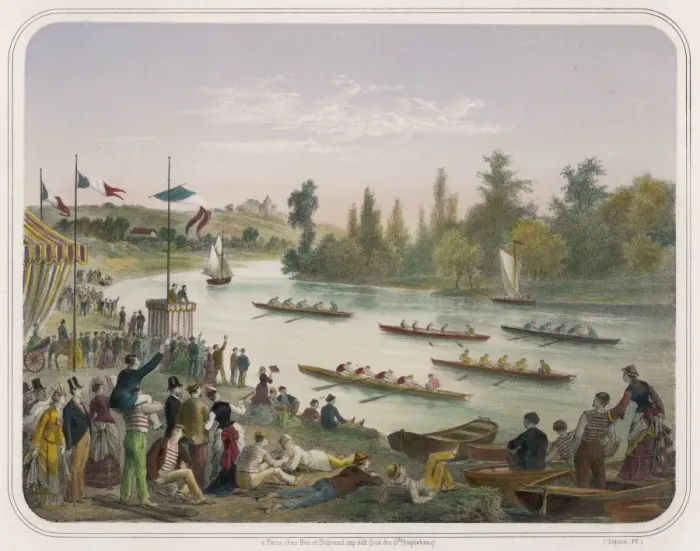 Framed Print : Asnieres Regatta / Bes Framed Print : Asnieres Regatta / Bes