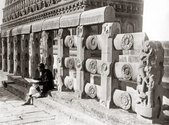 Framed Print : Asoka railings, Mahabodi Temple, Bodhgaya, India, c. 1890 s Framed Print : Asoka railings, Mahabodi Temple, Bodhgaya, India, c. 1890 s