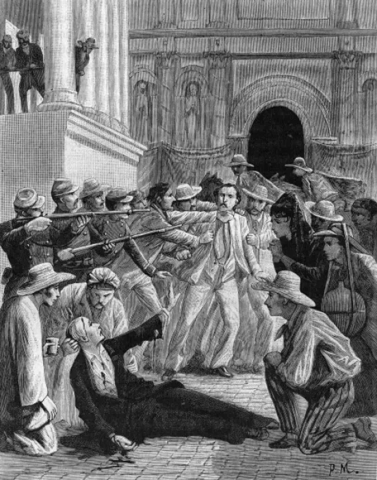 Framed Print : Assassination of Garcia Moreno Framed Print : Assassination of Garcia Moreno
