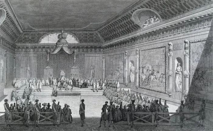 Framed Print : Assemblee des Notables Presided over by Louis XVI Framed Print : Assemblee des Notables Presided over by Louis XVI