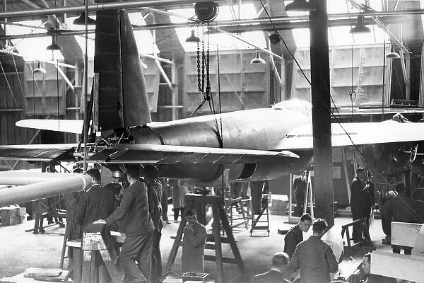Assembly of the first prototype de Havilland Mosquito