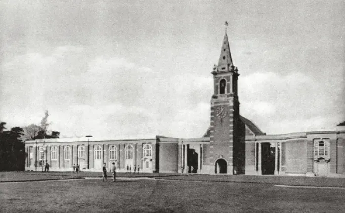 Framed Print : Assembly Hall and Chapel Tower at Russell School, Addington Framed Print : Assembly Hall and Chapel Tower at Russell School, Addington