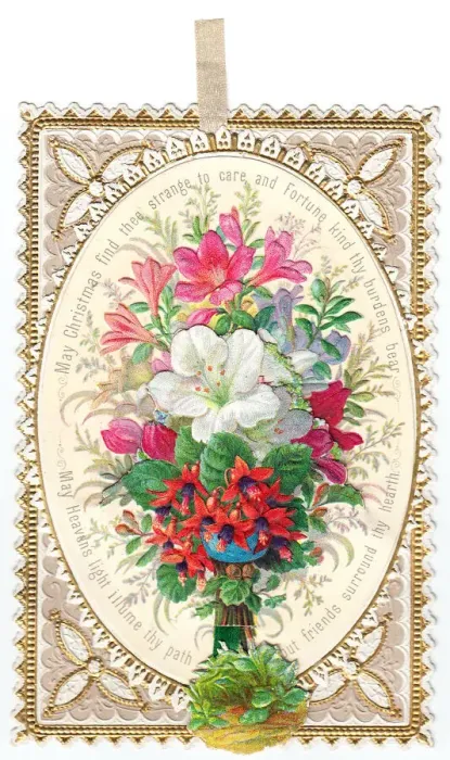 Framed Print : Assorted flowers on a Christmas card Framed Print : Assorted flowers on a Christmas card
