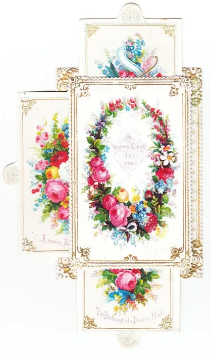 Framed Print : Assorted flowers on a Christmas card Framed Print : Assorted flowers on a Christmas card