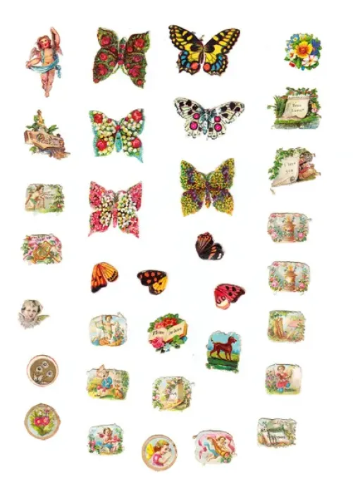 Framed Print : Assorted images on 33 Victorian scraps Framed Print : Assorted images on 33 Victorian scraps