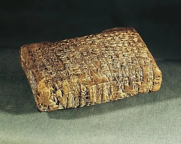 Assyrian-Babylonian tablet with cuneiform characters