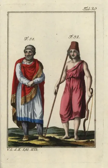 Framed Print : Assyrian king in battledress and an Armenian