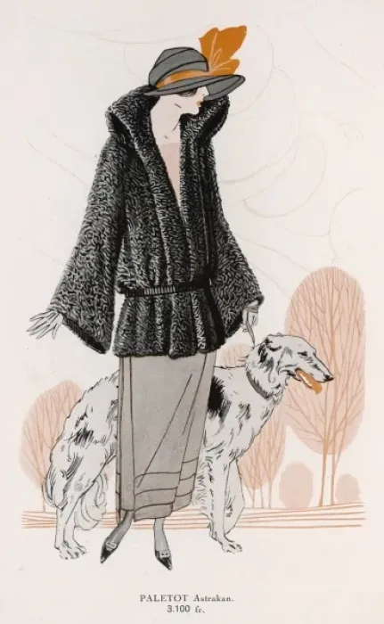 Framed Print : Astrakhan Coat & Borzoi Framed Print : Astrakhan Coat & Borzoi
