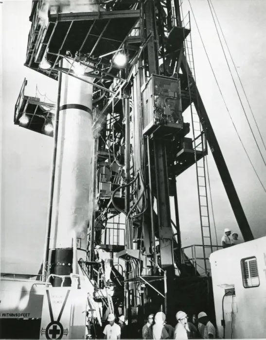 Framed Print : Astronaut Virgil ?Gus? Grissom is raised in a lift to t? Framed Print : Astronaut Virgil ?Gus? Grissom is raised in a lift to t?