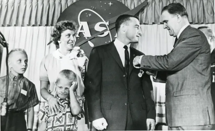 Framed Print : Astronaut Virgil ?Gus? Grissom receives the NASA Distin?