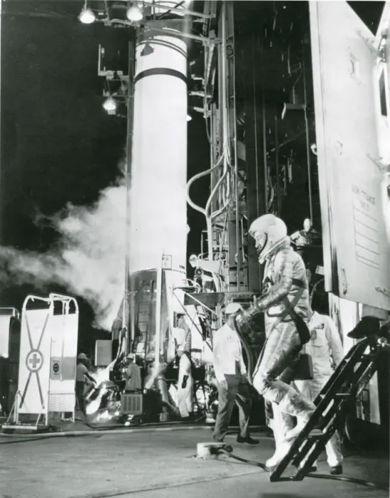 Framed Print : Astronaut Virgil ?Gus? Grissom steps down from the van ? Framed Print : Astronaut Virgil ?Gus? Grissom steps down from the van ?