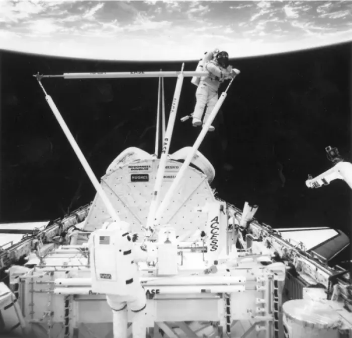 Framed Print : Astronauts during an EVA outside a Space Shuttle Framed Print : Astronauts during an EVA outside a Space Shuttle