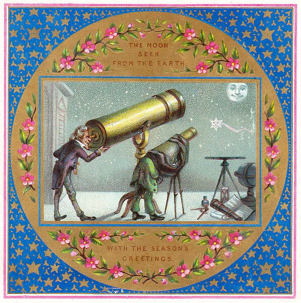 Two astronomers on a Christmas card