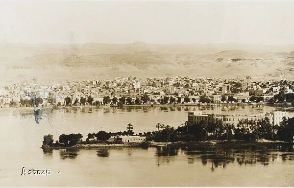 Aswan, Egypt. A panoramic view of Aswan, Egypt